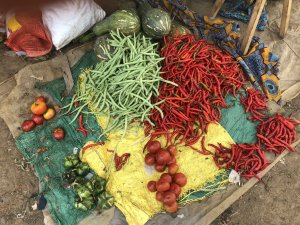 Belas cores de produtos de São Tomé